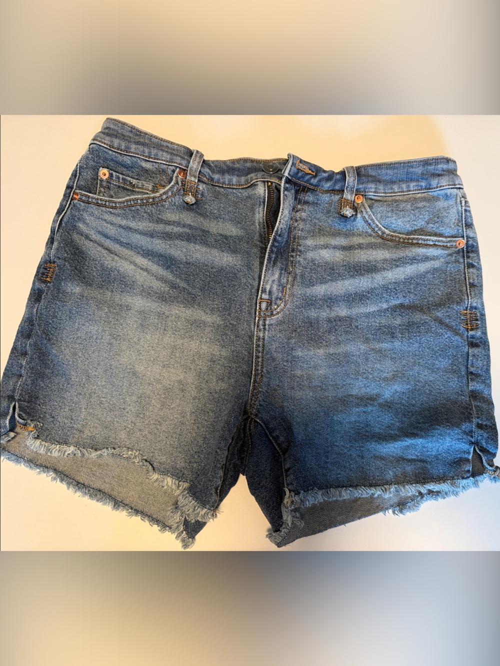 torrid Washed Blue Frayed-Hem Denim Shorts